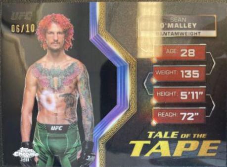 Sean O'Malley 2024 Topps Chrome UFC Tale of the Tape #TFT-5 Black Refractor