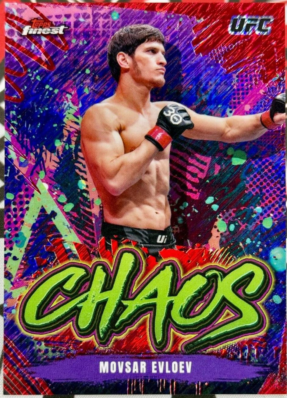 Movsar Evloev 2024 Topps Finest UFC Chaos #CHA-14 Red Shimmer Refractor