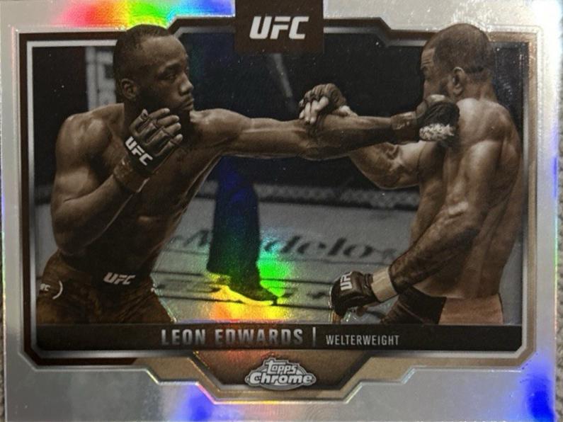 Leon Edwards 2025 Topps Chrome UFC Base #139 Sepia Refractor