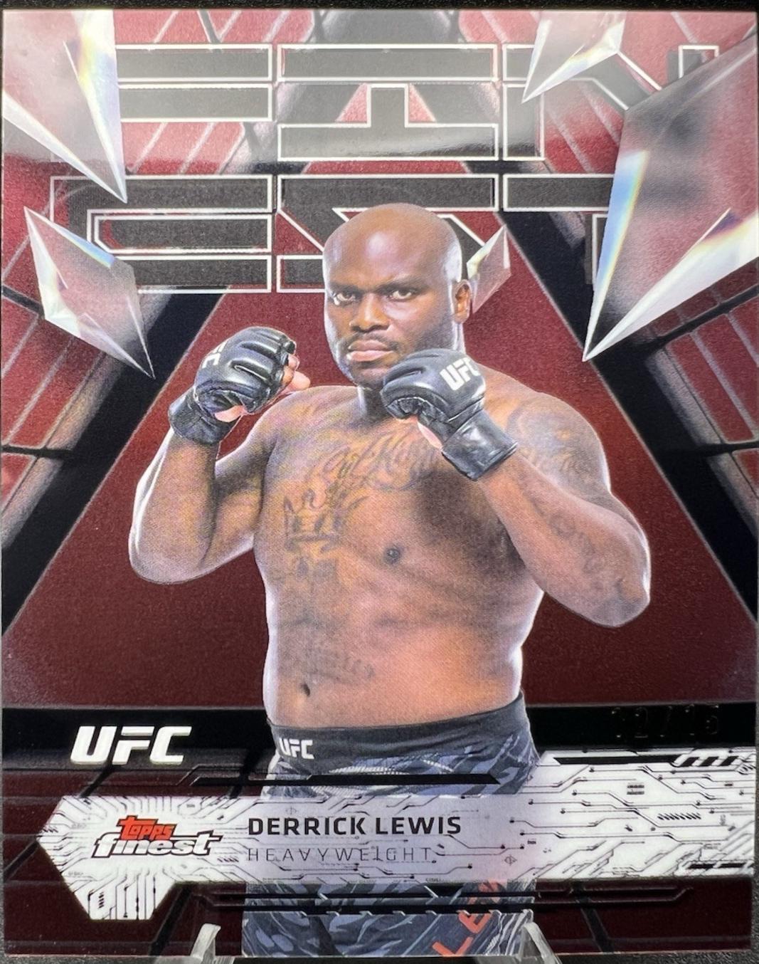 Derrick Lewis 2025 Topps Finest UFC Base Uncommon #190 Red Refractor