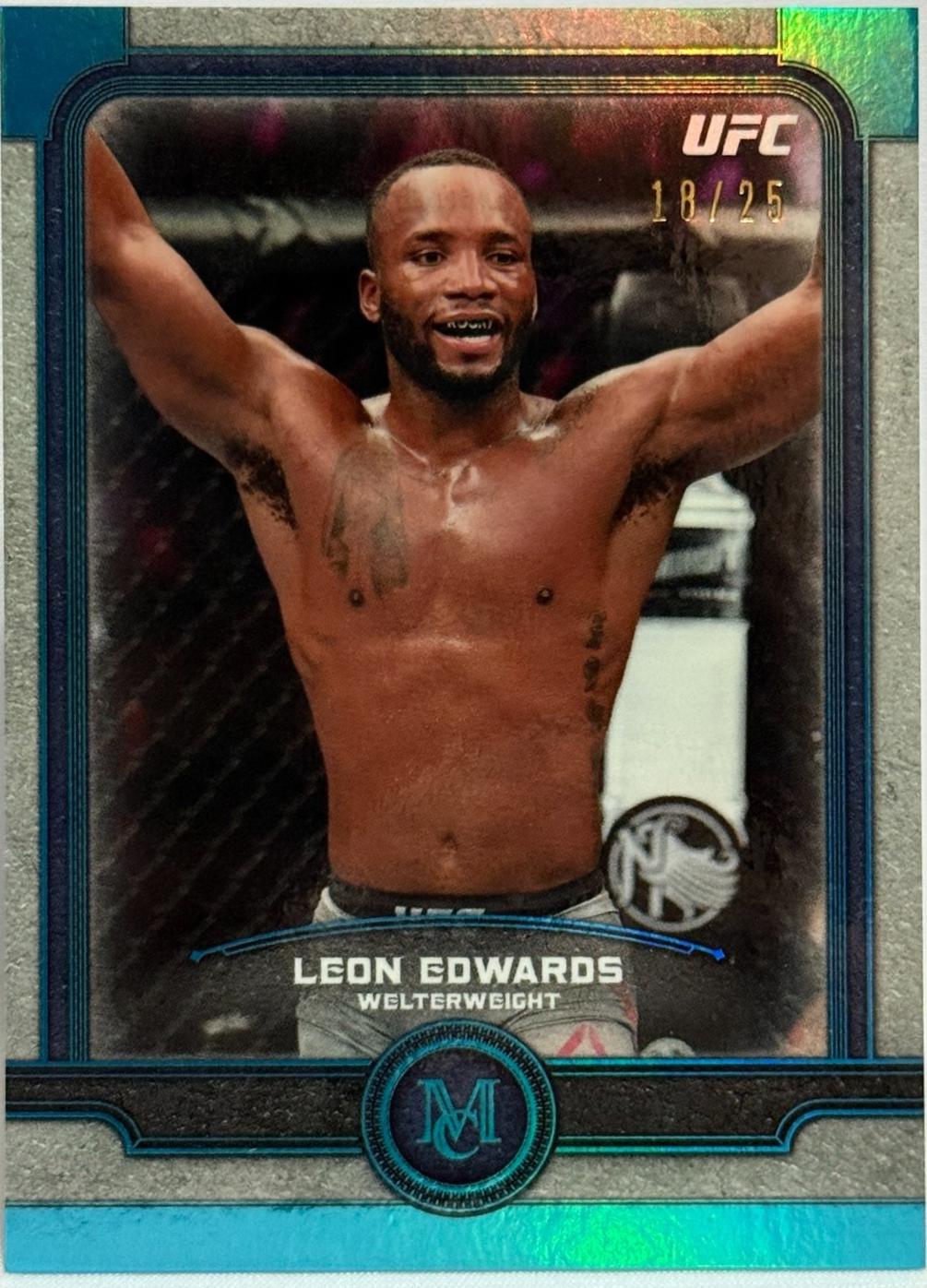 Leon Edwards 2019 Topps UFC Museum Collection Base #30 Sapphire