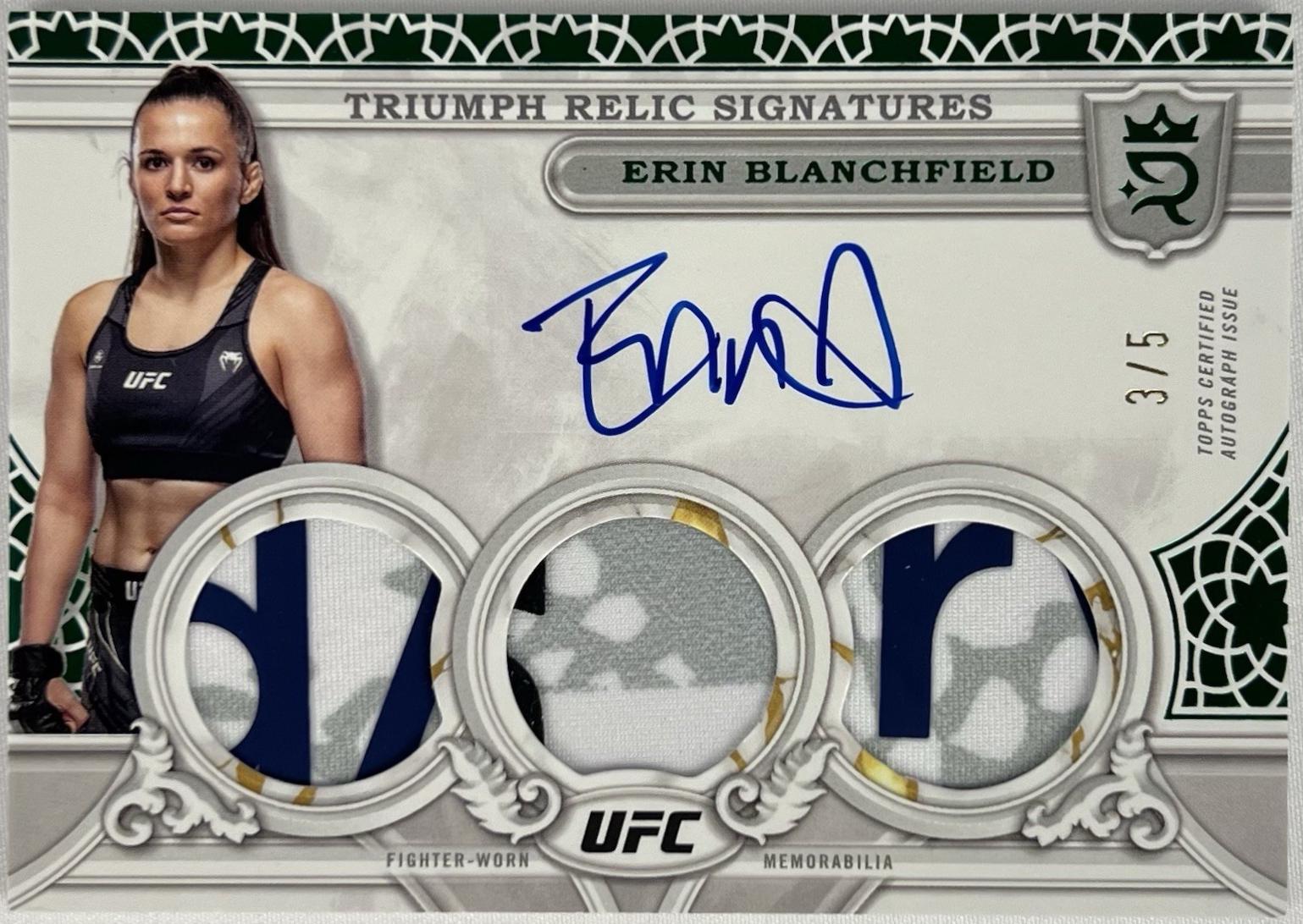Erin Blanchfield 2024 Topps Royalty UFC Triumph Relic Signatures #TRS-EBD Platinum