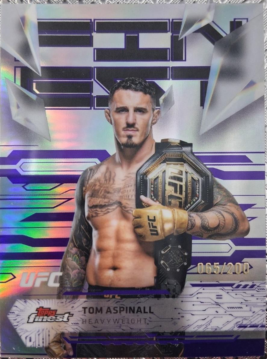 Tom Aspinall 2025 Topps Finest UFC Base Uncommon #120 Purple Refractor