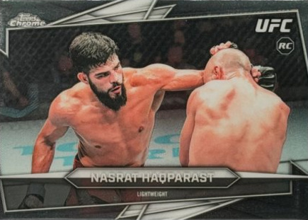 Nasrat Haqparast 2026 Topps Chrome UFC Base #174 Blue Ray Wave Refractor
