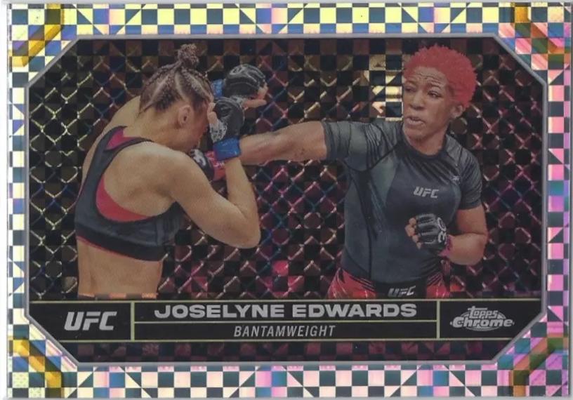 Joselyne Edwards 2024 Topps Chrome UFC Base #99 X-Fractor