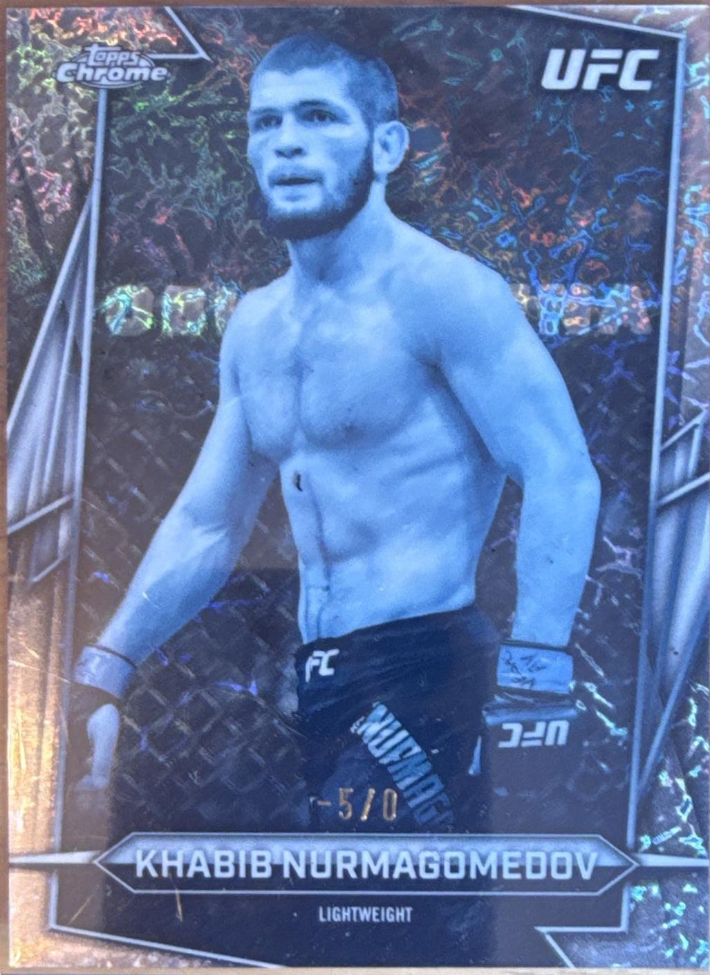 Khabib Nurmagomedov 2026 Topps Chrome UFC Base #140 Red Refractor