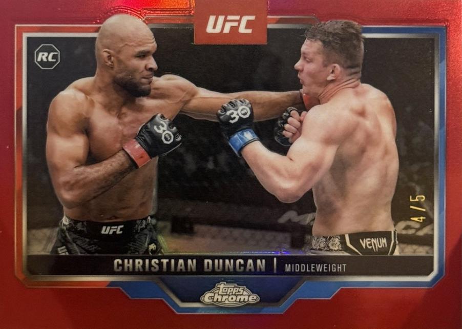 Christian Duncan 2025 Topps Chrome UFC Base #51 Red Refractor