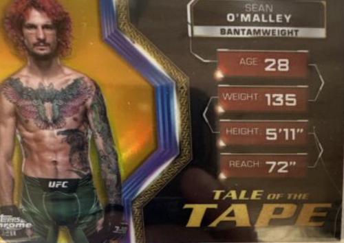Sean O'Malley 2024 Topps Chrome UFC Tale of the Tape #TFT-5 Gold Refractor
