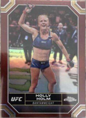 Holly Holm 2024 Topps Chrome UFC Base #74 Magenta Refractor