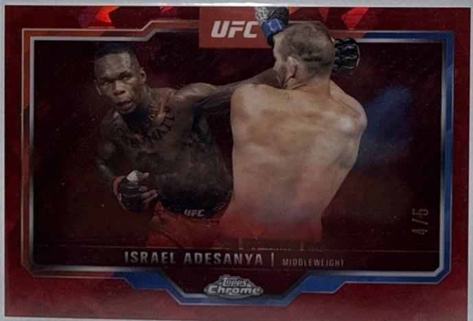 Israel Adesanya 2025 Topps Chrome Sapphire UFC Base Sapphire #3 Red Sapphire