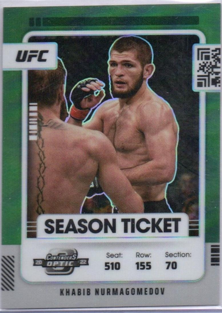 Khabib Nurmagomedov 2022 Panini Chronicles UFC Base Contenders Optic Season Ticket #368 Green