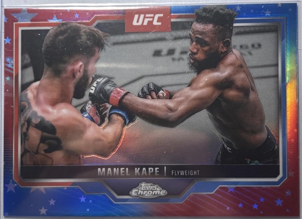 Manel Kape 2025 Topps Chrome UFC Base #58 Red & Blue Refractor