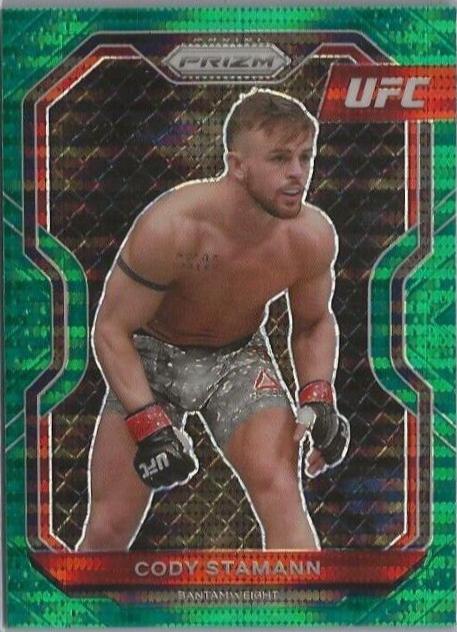 Cody Stamann 2021 Panini Prizm UFC Base #20 Green Pulsar
