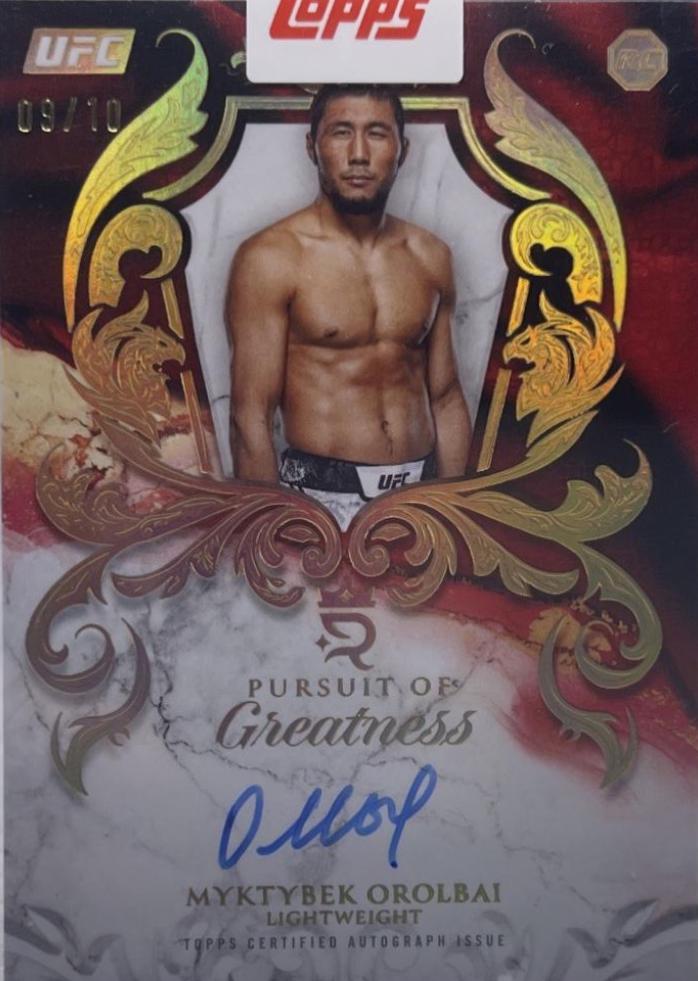 Myktybek Orolbai 2025 Topps Royalty UFC Pursuit of Greatness Signatures #POG-MO Gold