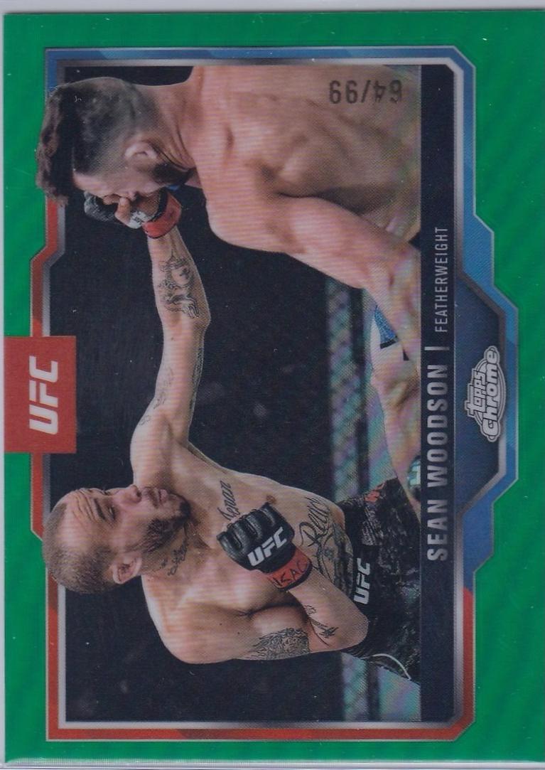 Sean Woodson 2025 Topps Chrome UFC Base #87 Green Refractor