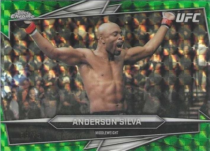 Anderson Silva 2026 Topps Chrome UFC Base #14 Green Geometric Refractor