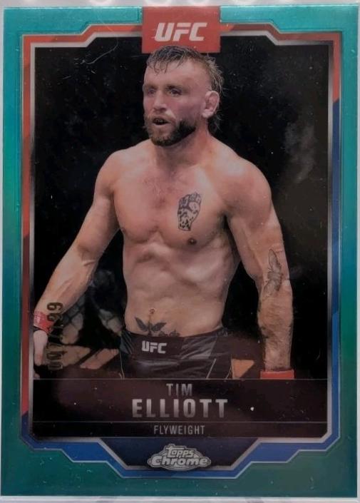 Tim Elliott 2025 Topps Chrome UFC Base #57 Aqua Refractor