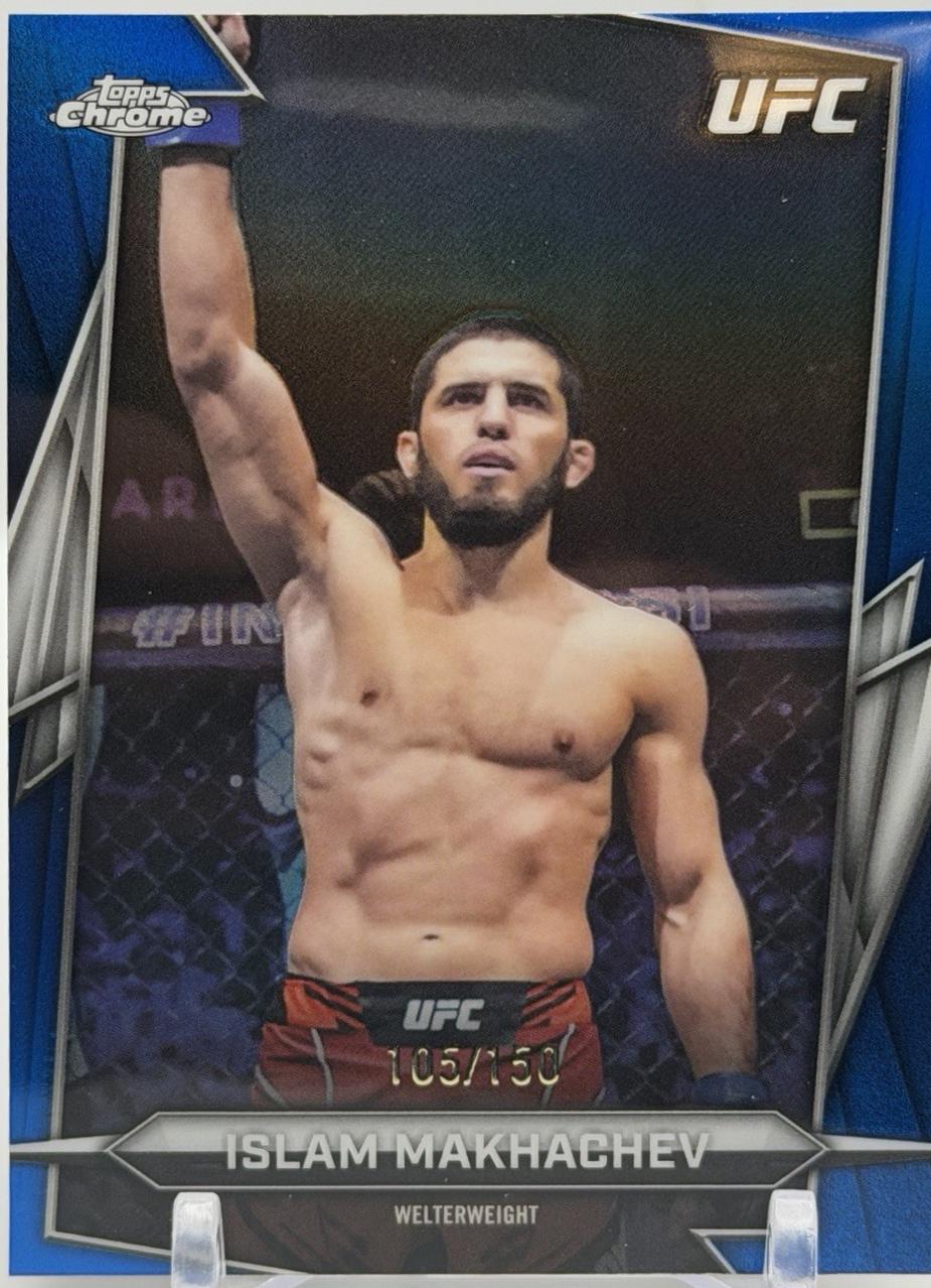Islam Makhachev 2026 Topps Chrome UFC Base #47 Blue Refractor
