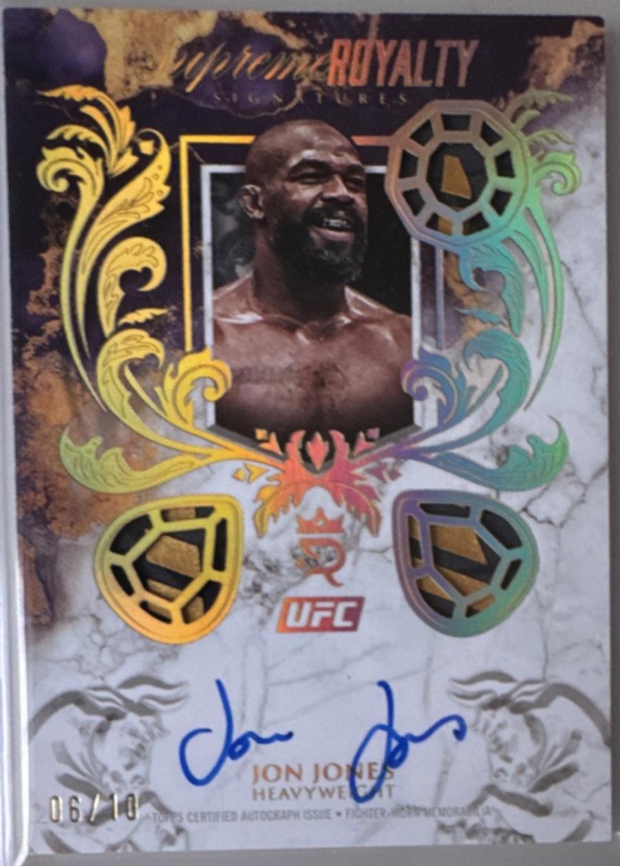 Jon Jones 2025 Topps Royalty UFC Supreme Royalty Signatures #SUR-JJ Platinum