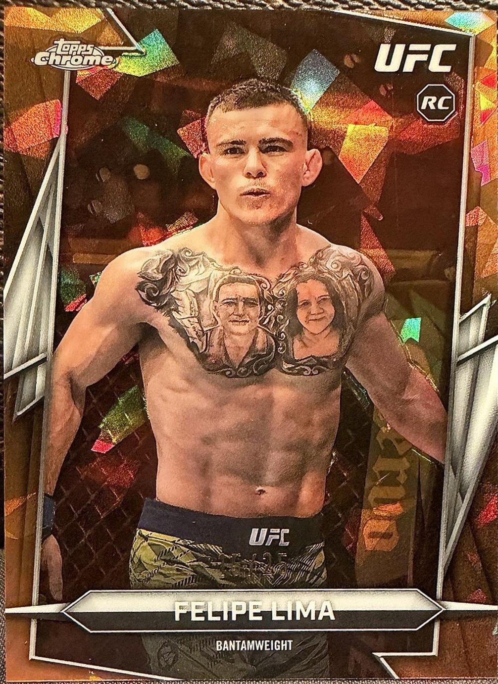 Felipe Lima 2026 Topps Chrome UFC Base #160 Orange Geometric Refractor