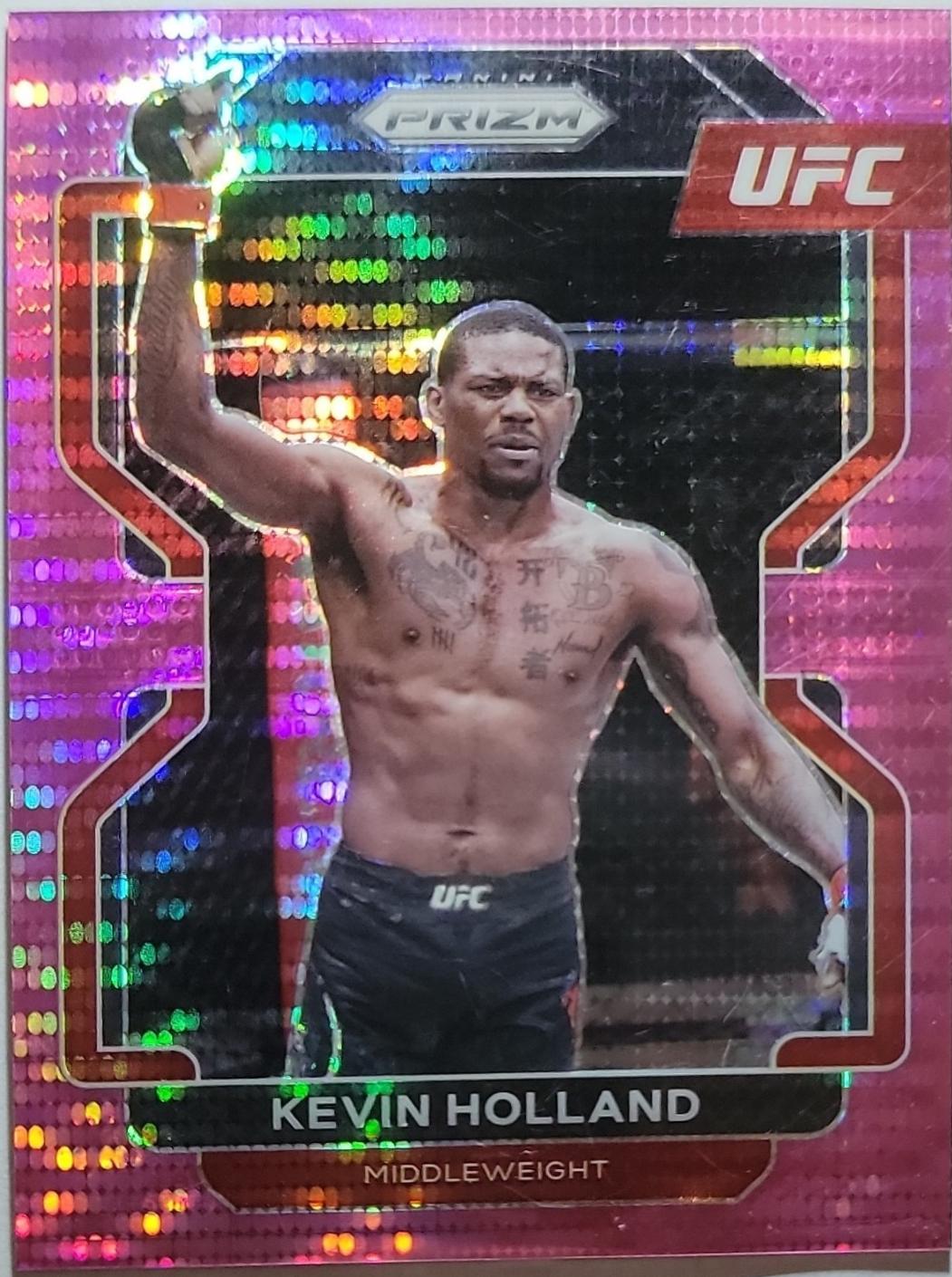 Kevin Holland 2022 Panini Prizm UFC Base #186 Pink Pulsar