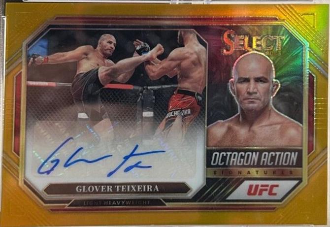 Glover Teixeira 2023 Panini Select UFC Octagon Action Signatures #5 Gold
