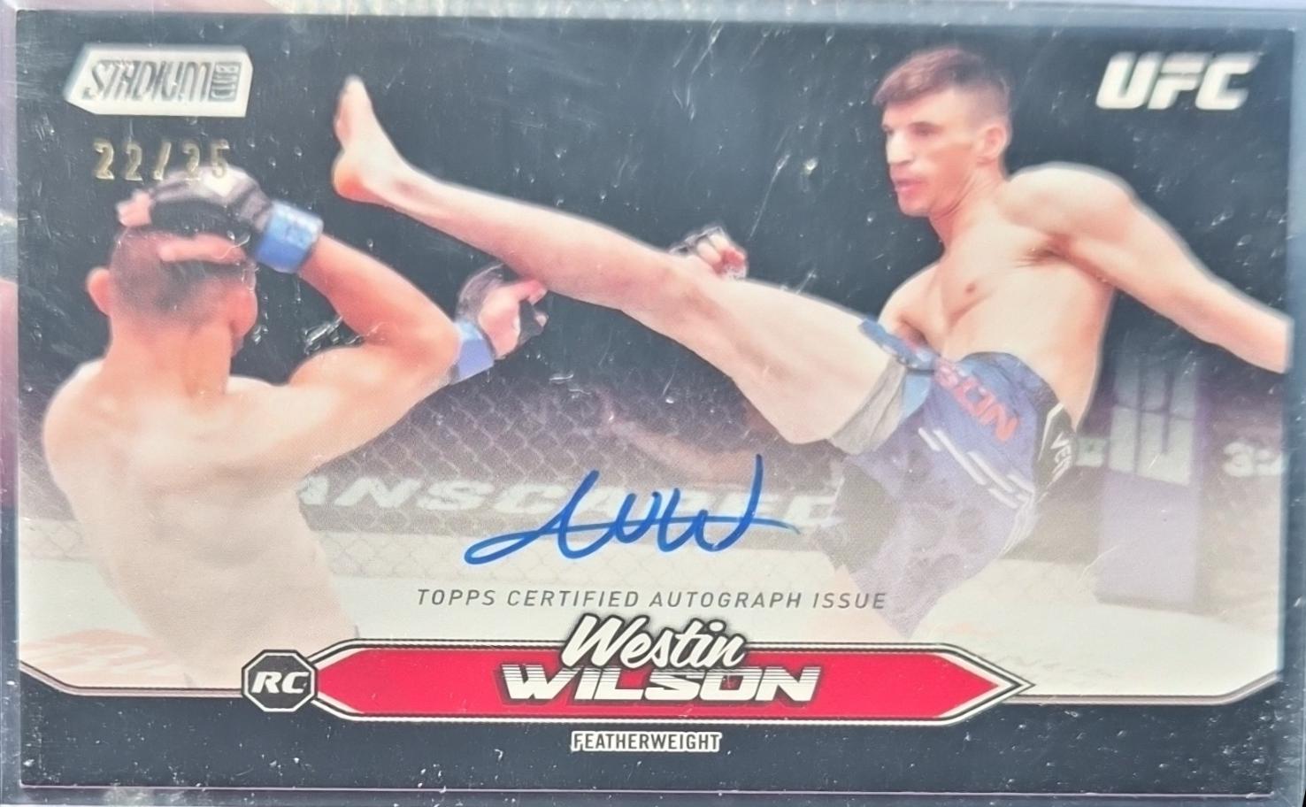 Westin Wilson 2025 Topps Stadium Club UFC Base Autographs #BCA-WWN Rainbow