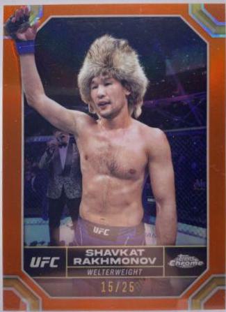 Shavkat Rakhmonov 2024 Topps Chrome UFC Base #177 Orange Refractor