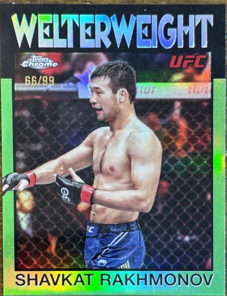 Shavkat Rakhmonov 2026 Topps Chrome UFC 1986 Topps #86-18 Green Refractor