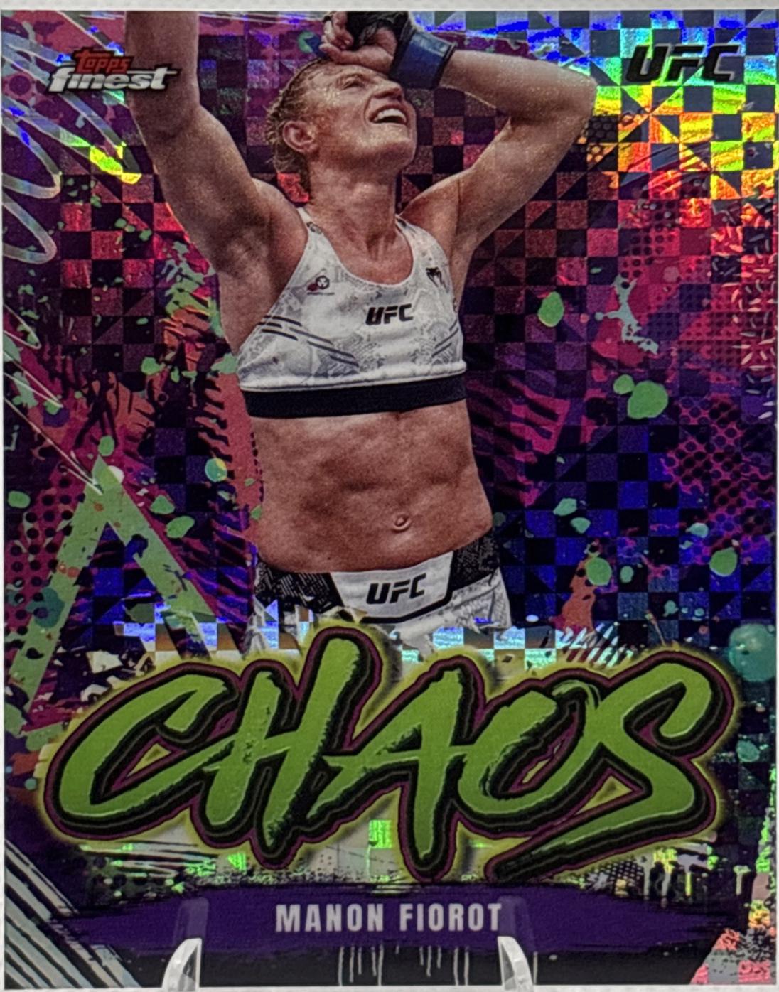Manon Fiorot 2024 Topps Finest UFC Chaos #CHA-5 Checkerboard Refractor