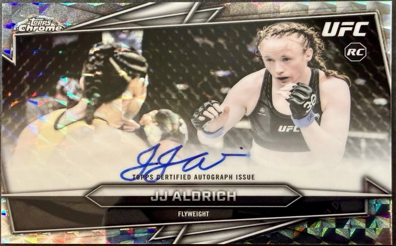 JJ Aldrich 2026 Topps Chrome UFC Base Autographs #BAV-JJ Geometric Refractor
