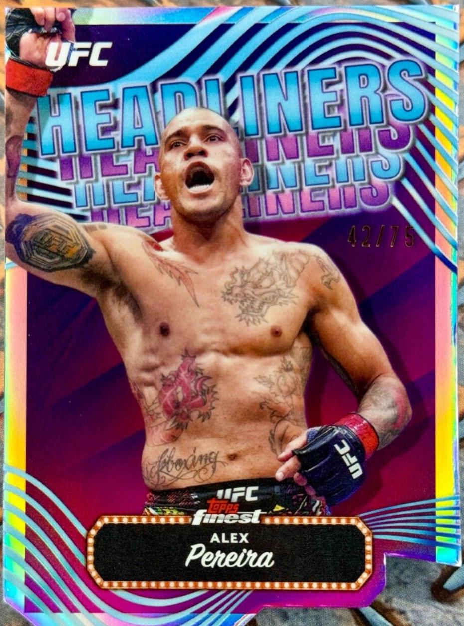 Alex Pereira 2024 Topps Finest UFC Headliners #HDL-7 Die-Cut Refractor