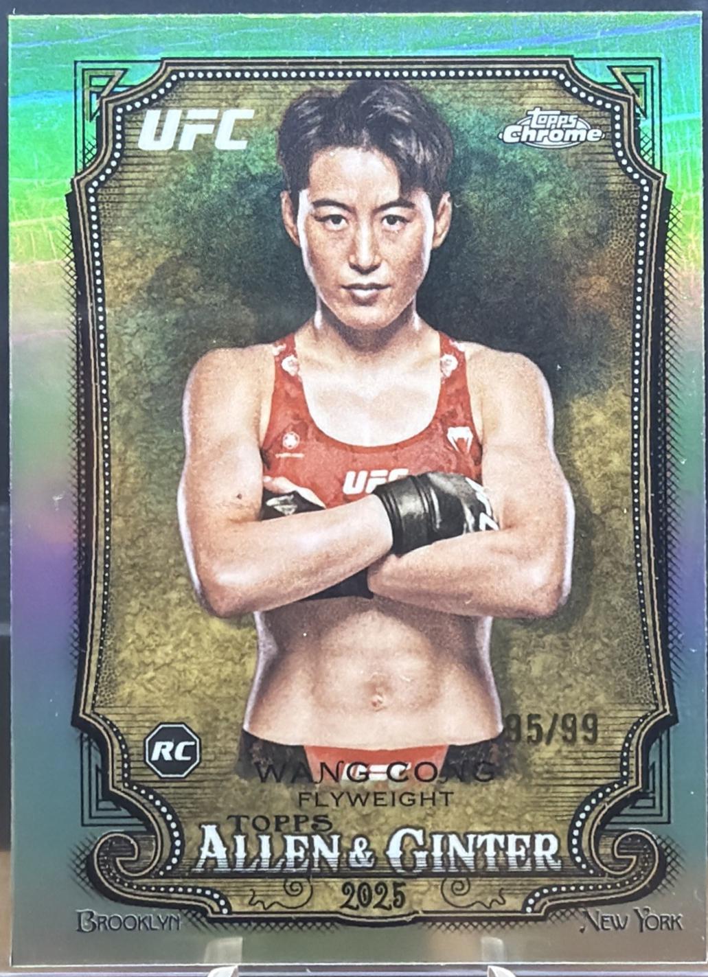 Wang Cong 2026 Topps Chrome UFC Allen & Ginter #AG-27 Green Refractor