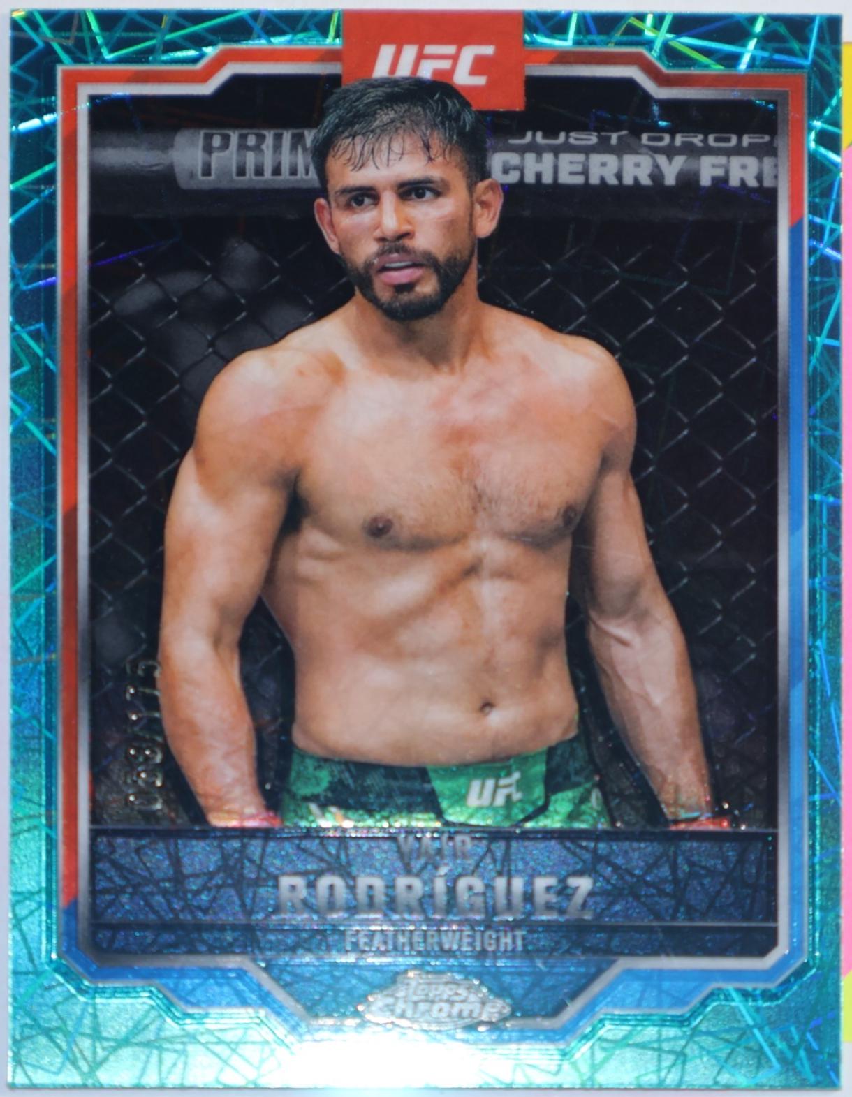 Yair Rodríguez 2025 Topps Chrome UFC Base #95 Teal Lazer Refractor