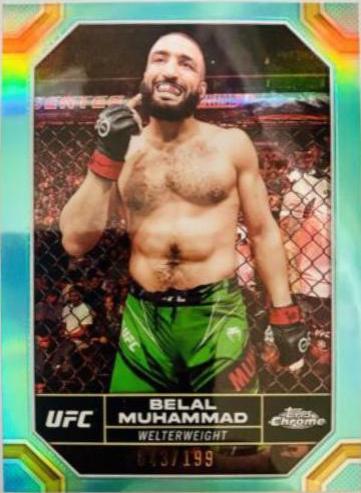 Belal Muhammad 2024 Topps Chrome UFC Base #24 Aqua Refractor