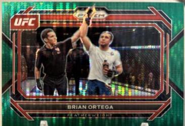 Brian Ortega 2023 Panini Prizm UFC Base #48 Green Pulsar