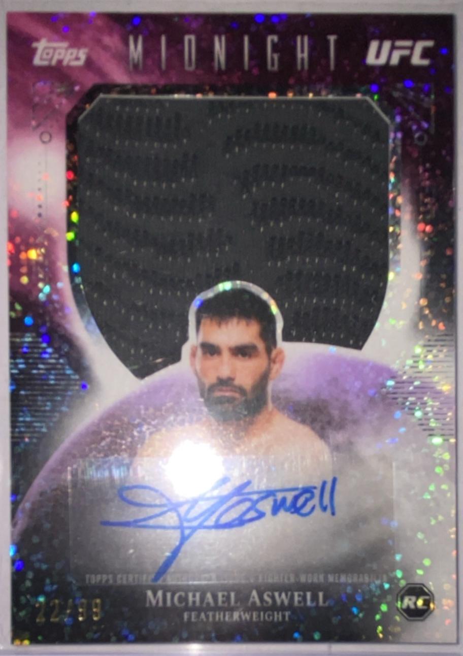 Michael Aswell 2026 Topps Midnight UFC Rookie Relic Autographs #RRA-MI Twilight