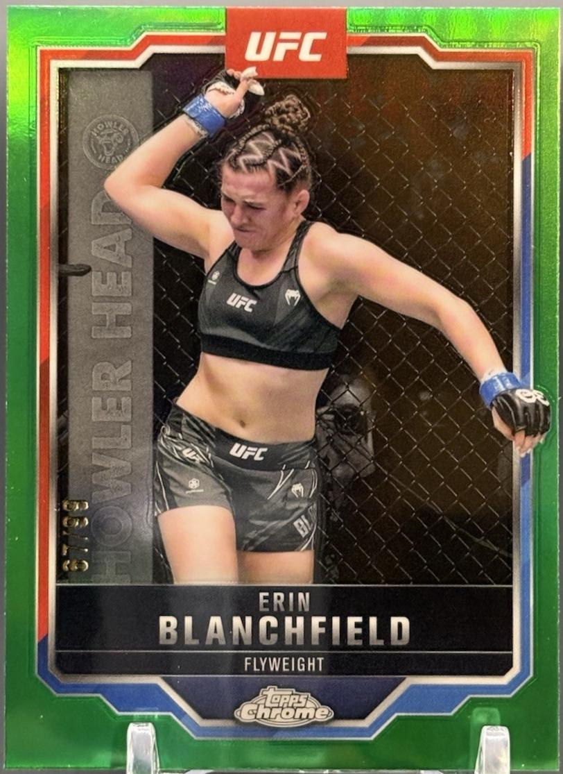 Erin Blanchfield 2025 Topps Chrome UFC Base #97 Green Refractor