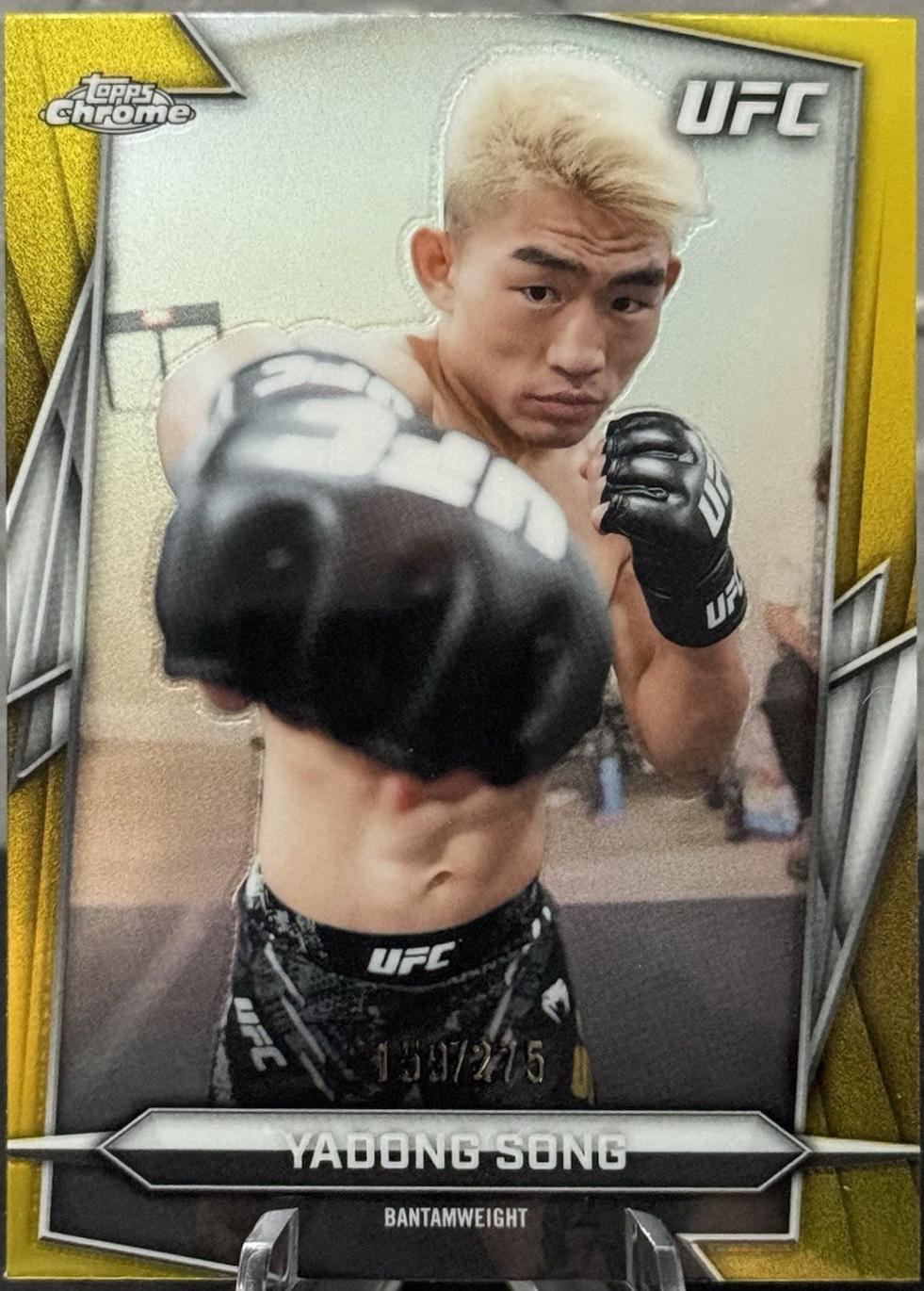 Song Yadong 2026 Topps Chrome UFC Base #45 Yellow Refractor