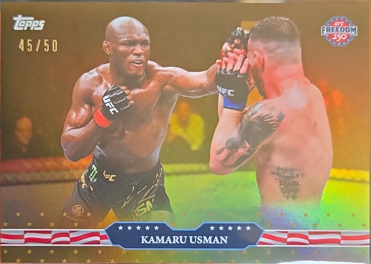 Kamaru Usman 2026 Topps UFC Freedom 250 Base #16 Gold