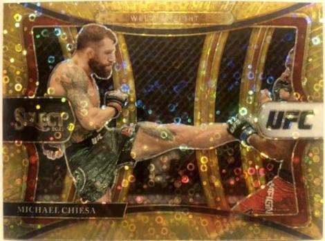 Michael Chiesa 2021 Panini Select UFC Octagonside #242 Gold Disco