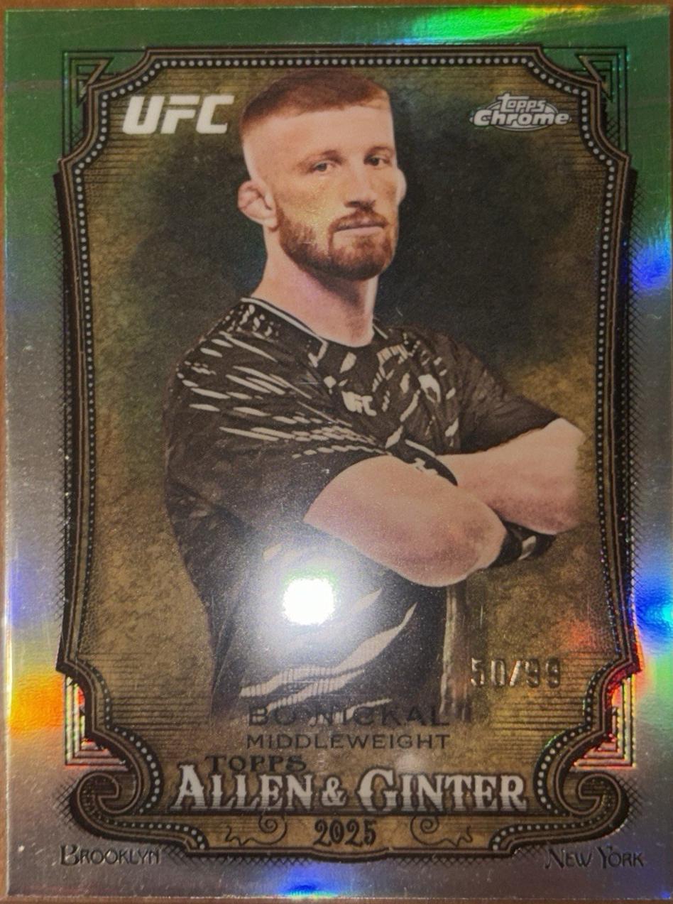 Bo Nickal 2026 Topps Chrome UFC Allen & Ginter #AG-14 Green Refractor