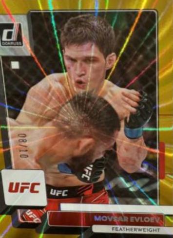Movsar Evloev 2023 Panini Donruss UFC Base #17 Gold Laser