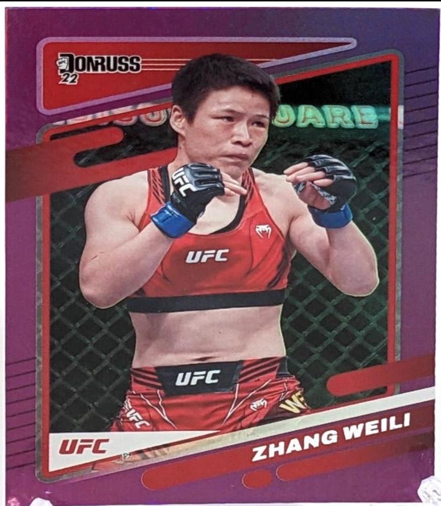 Zhang Weili 2022 Panini Donruss UFC Base #100 Purple Flood