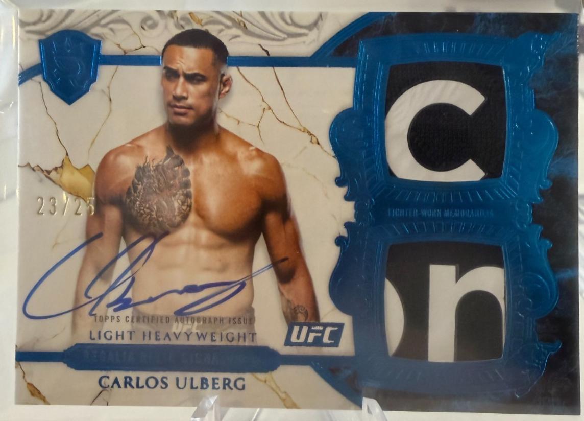 Carlos Ulberg 2025 Topps Royalty UFC Regalia Relic Signatures #RRS-CU Blue