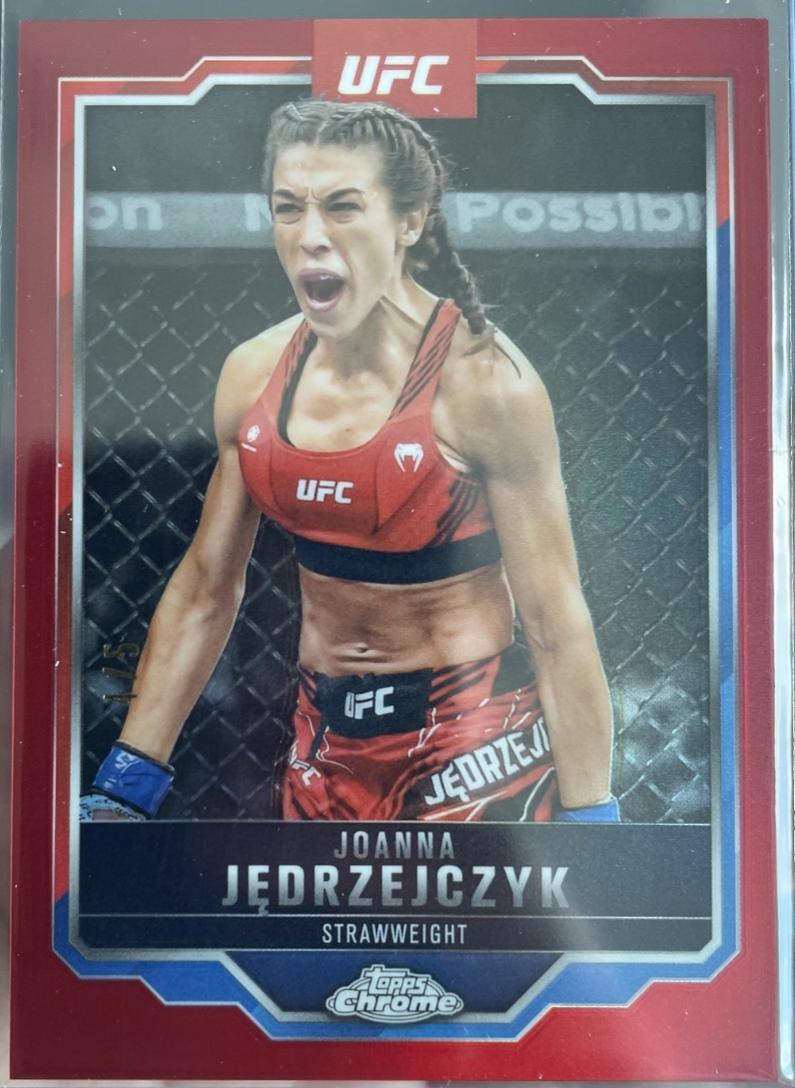 Joanna Jędrzejczyk 2025 Topps Chrome UFC Base #34 Red Refractor