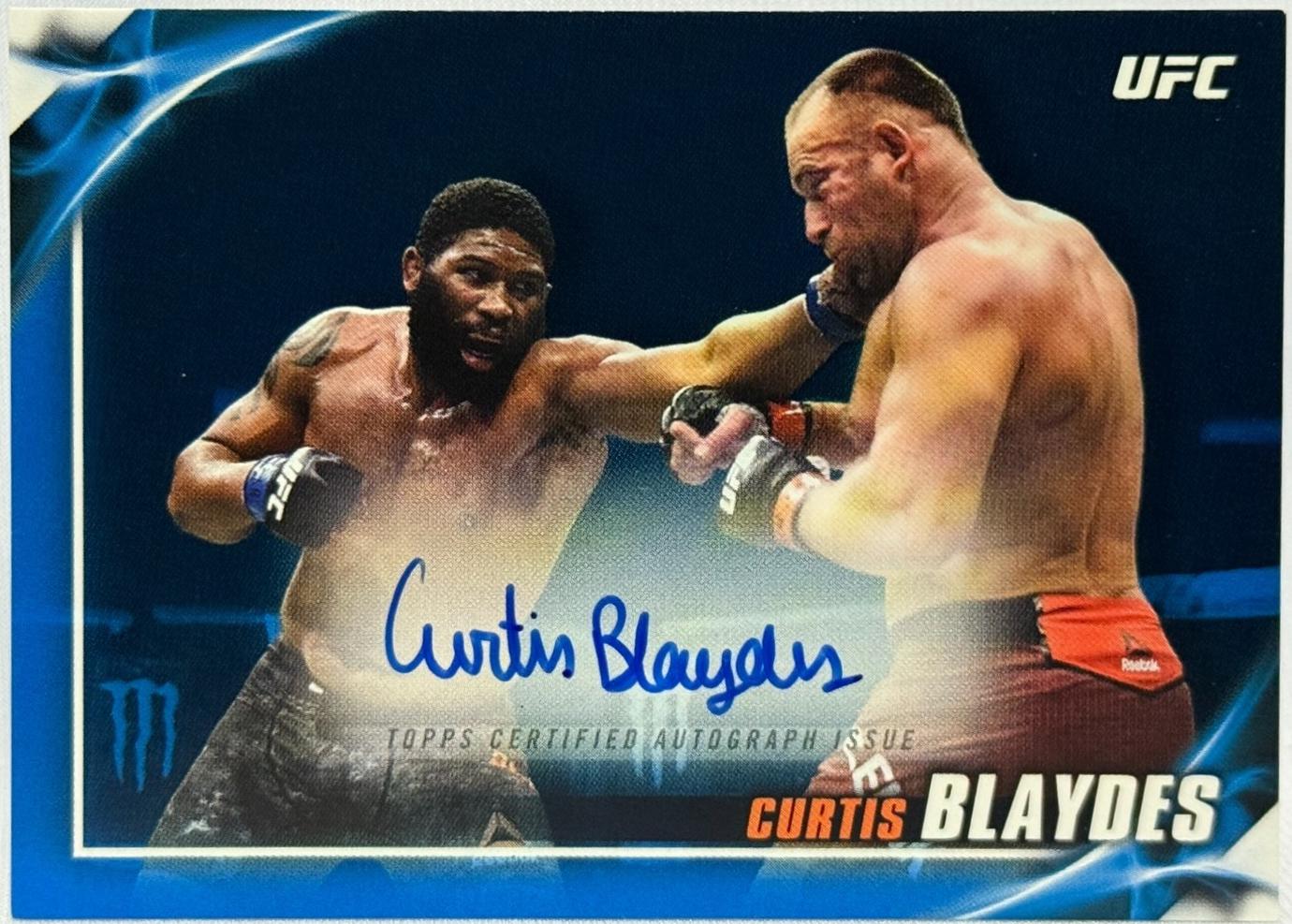 Curtis Blaydes 2019 Topps UFC Knockout Knockout Autographs #KA-CB Blue