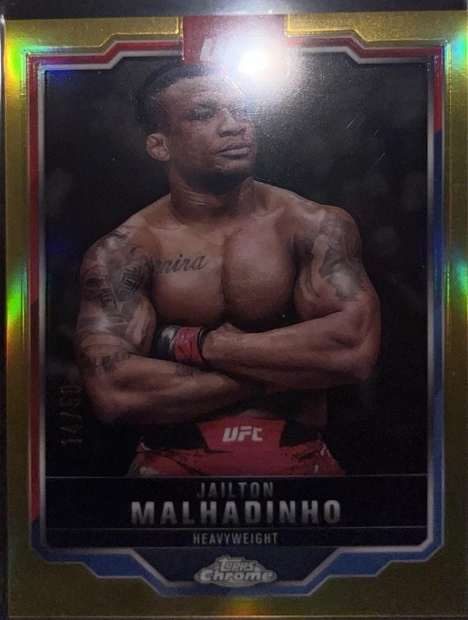 Jailton Almeida 2025 Topps Chrome Sapphire UFC Base Sapphire #112 Gold Sapphire
