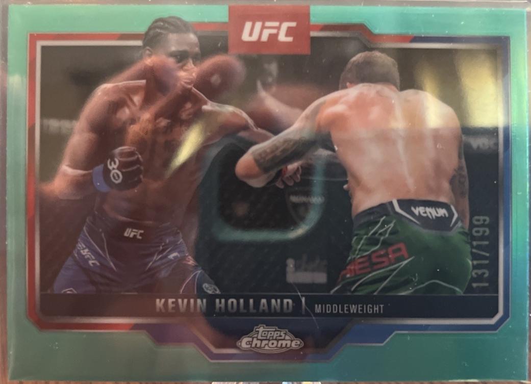 Kevin Holland 2025 Topps Chrome UFC Base #110 Teal Lazer Refractor
