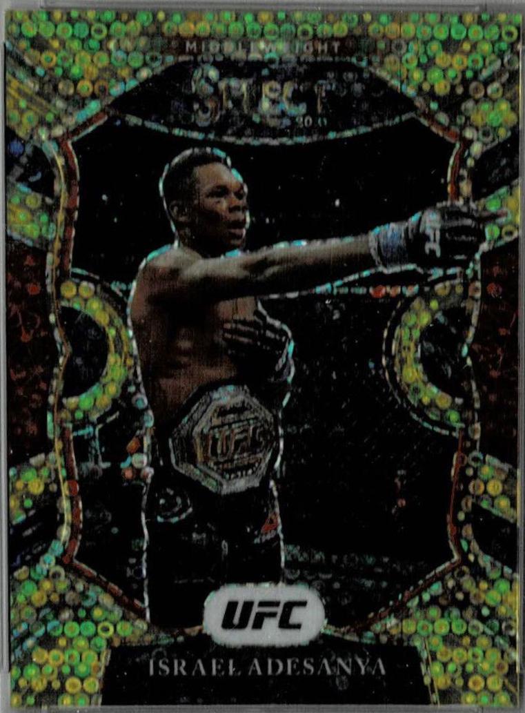 Israel Adesanya 2021 Panini Select UFC Concourse #64 Gold Disco